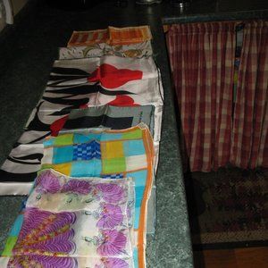 6 100% silk scarves